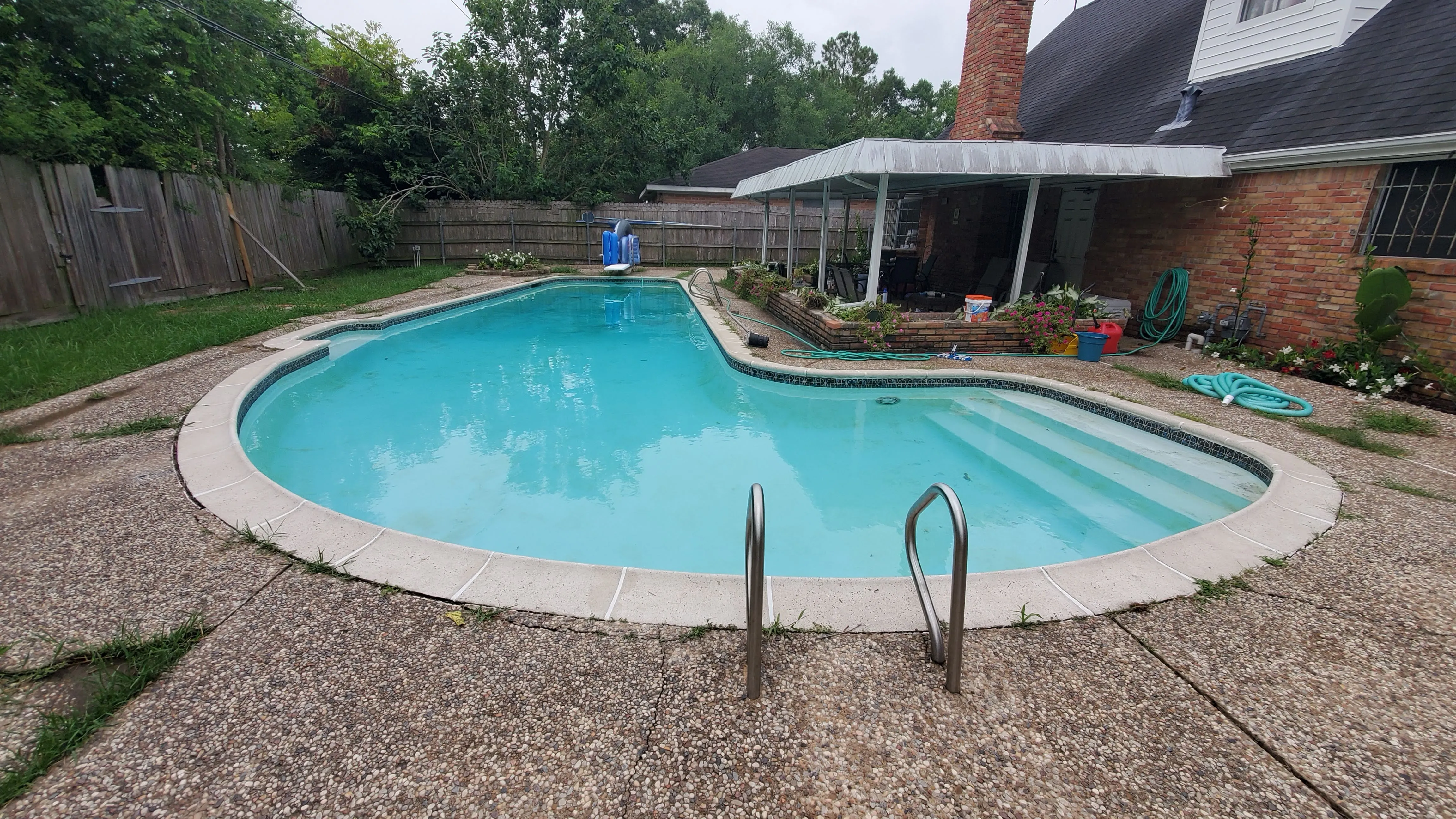 Sparkling clean residential pool after professional service